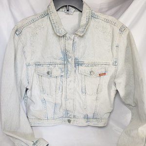 Vintage Jordache Acid Wash Cropped Denim Jacket (Size M)
